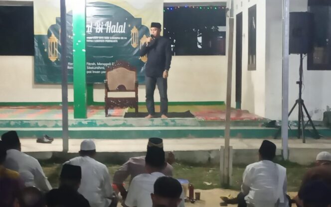 
 Kepala Desa Campaka Yayan Sahrodi,SH dalam acara halal bihalal di Perum Kotabaru-Kahuripan,Sabtu 20/05/2023 (Foto :Infotipikor)