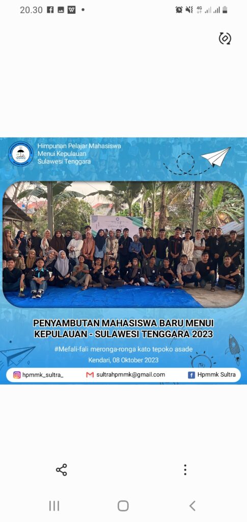 HPMMK Sultra Sambut Mahasiswa Baru Tahun Ajaran 2023-2024,Asal Menui Kepulauan