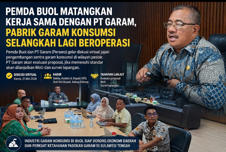 Pemda Buol Matangkan Kerja Sama dengan PT Garam (Persero), Pabrik Garam Konsumsi Segera Beroperasi