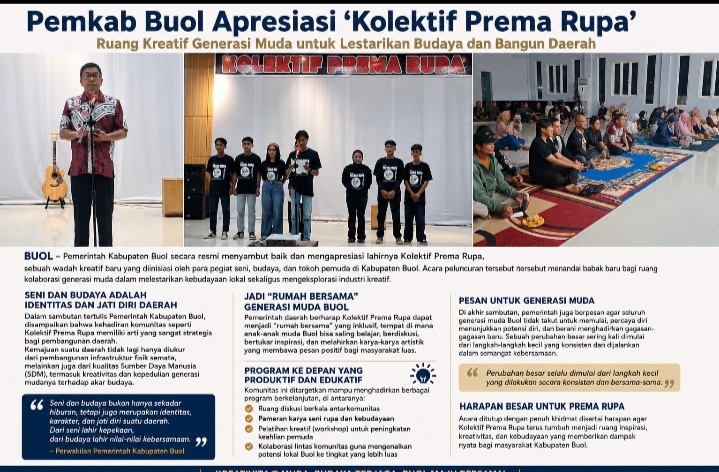 Pemkab Buol Apresiasi “Kolektif Prema Rupa”, Ruang Kreatif Anak Muda Penjaga Budaya
