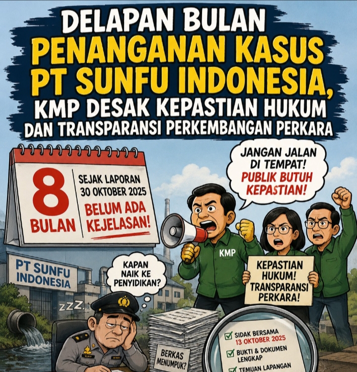 Delapan Bulan Berlalu, KMP Desak Kejelasan Kasus Dugaan Pelanggaran Lingkungan PT SunFu Indonesia