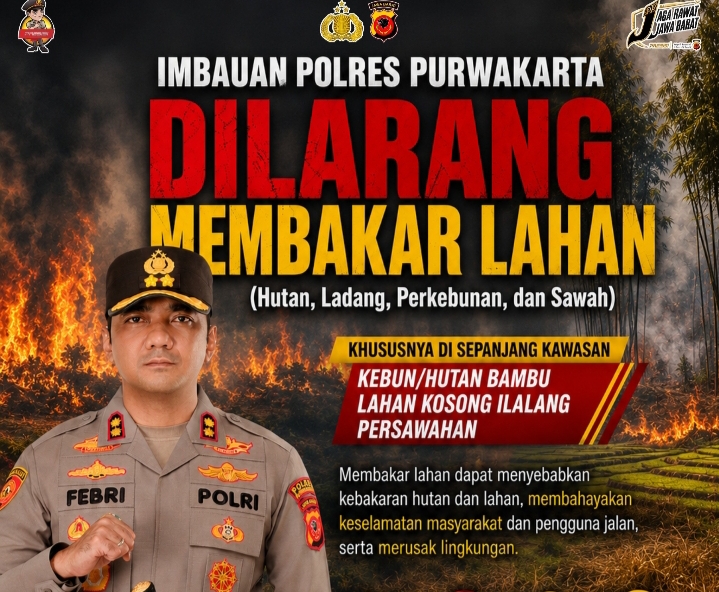 Kapolres Purwakarta Himbau Warga Hindari Pembakaran Lahan, Ancam Sanksi Pidana dan Denda