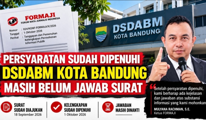 FORMAJI Soroti Respons Lambat DSDABM Kota Bandung: Administrasi Sudah Penuh, Jawaban Substantif Masih Nihil