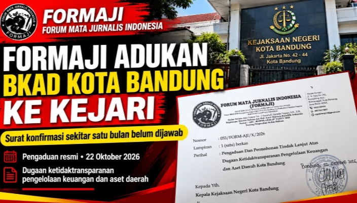 FORMAJI Adukan BKAD Kota Bandung ke Kejari, Surat Konfirmasi Sebulan Tak Berjawab